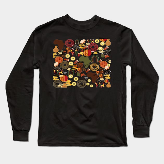 Africa's vibrant song Long Sleeve T-Shirt by Kikapu creations